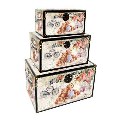 3 Pieces Teddy Bear Box College Trunk