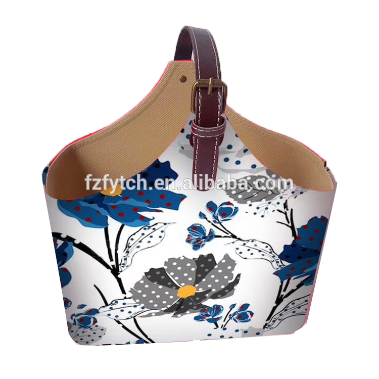 Good Quality Fashion Leather Handle  Pantry Basket