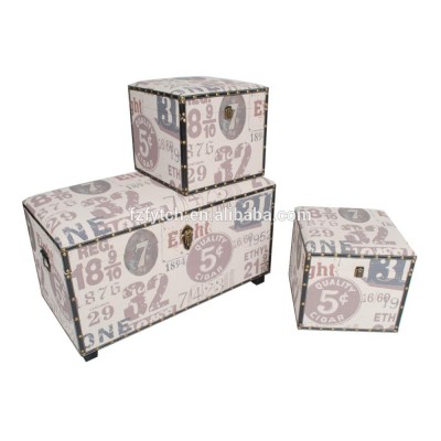 Wholesale 3 piece decorative linen trunk set with best price